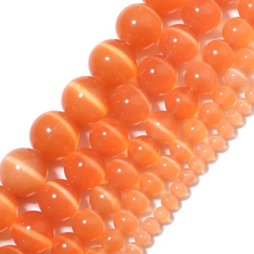 Yochus Oranges Katzenaugen-Perlenarmband, 8 mm, zur Schmuckherstellung von Yochus