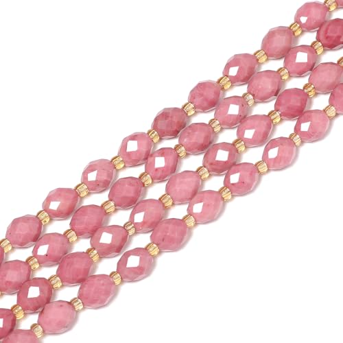 Yochus Rote Holzmaserung, facettierter Naturstein, runder Strang für funkelnde Perlen zur Schmuckherstellung, 8 x 7 mm Perlen, 27 Farben Yochus Rote Holzmaserung, facettierter Naturstein, runder Strang für funkelnde Perlen zur Schmuckherstellung, 8 x 7 mm Perlen, 27 Farben von Yochus