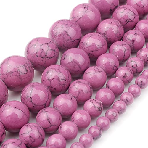 Yochus Violettes rundes synthetisches Perlenarmband, 4 mm, 6 mm, 8 mm, 10 mm, 12 mm, als Geschenk von Yochus
