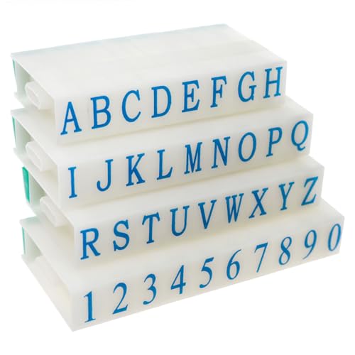 Yocimango 0-9 Zahlenstempel A-Z Buchstaben Alphabet Stempel Set Briefstempel für Fotoalbum Scrapbook (Blau, Grün, Weiß) von Yocimango