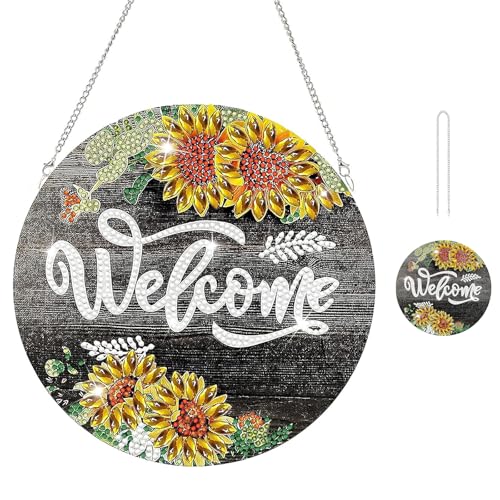 Yoedge Diamond Painting Deko Fensterbilder Frühling-Diamond Painting Anhänger Bastelset Erwachsene Crystal Art 5D Diamant Painting Bilder Blumen für Hobby Erwachsene Kreativ Wand, Sonnenblume Yoedge Diamond Painting Deko Fensterbilder Frühling-Diamond Painting Anhänger Bastelset Erwachsene Crystal Art 5D Diamant Painting Bilder Blumen für Hobby Erwachsene Kreativ Wand, Sonnenblume von Yoedge