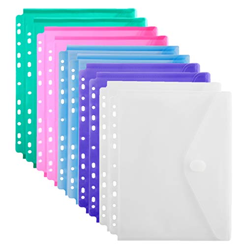 LaOficina 11 Löcher Klarsichthüllen mit Klettverschluss Briefgröße 10 Stück One Size 10 Packungen sortiert von YoeeJob