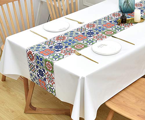 Yofori Tischdecke Abwaschbar, Tischdecke Plastik Abwischbare Tischdecke PVC Wasserabweisend Outdoor Tischdecke (Blumen-3, 137x250cm) von Yofori