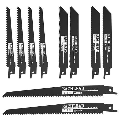Yofuly 10 Stück Säbelsägeblätter Set Holz und Kunststoff, Kohlenstoffstahl (HCS) Sägeblatt Säbelsäge für Schnelle und Saubere Schnitte von Yofuly