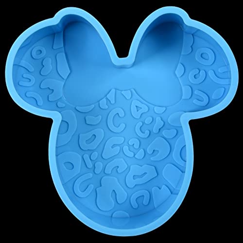 Leopard Minne Mouse Auto Freshie Silikonform Niedliche Schleife Kopf Harz Gießform zum Backen Aroma Perlen Seife Süßigkeiten Muster DIY Handwerk Dekor Geschenk von Yogayet