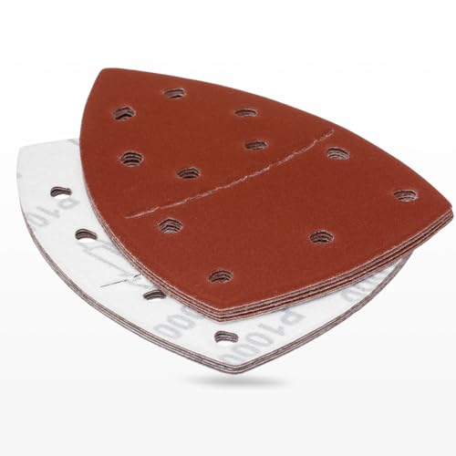YoiYee 10 Stück Schleifblatt Set 1500 Körnung Schleifpapier Maus Detail Sander Schleifpapier Delta Dreieckiges Schleifpapier Pad Klettverschluss 11 Löcher Zubehör für Multischleifer Rot YoiYee 10 Stück Schleifblatt Set 1500 Körnung Schleifpapier Maus Detail Sander Schleifpapier Delta Dreieckiges Schleifpapier Pad Klettverschluss 11 Löcher Zubehör für Multischleifer Rot von YoiYee