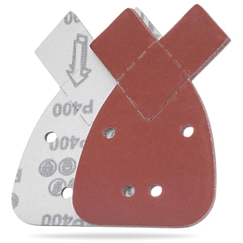 YoiYee 400 Grit Mouse Schleifblatt, 4 Löcher Klettverschluss Schleifpapier, Rückseite Schleifpapier Pad, 2 Ersatzspitzen, für Black and Decker Detail Palm Sander, 140 x 95 mm, Rot, 10 Stück YoiYee 400 Grit Mouse Schleifblatt, 4 Löcher Klettverschluss Schleifpapier, Rückseite Schleifpapier Pad, 2 Ersatzspitzen, für Black and Decker Detail Palm Sander, 140 x 95 mm, Rot, 10 Stück von YoiYee