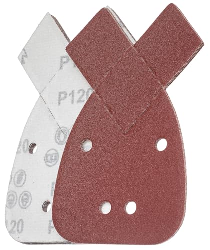YoiYee Schleifblatt mit 120er-Körnung, 4 Löcher, Klett-Befestigung, Schleifpapier, Rückseite, 2 Ersatzspitzen, passend für Black and Decker Detail Handschleifer, 140 x 95 mm, rot, 10 Stück YoiYee Schleifblatt mit 120er-Körnung, 4 Löcher, Klett-Befestigung, Schleifpapier, Rückseite, 2 Ersatzspitzen, passend für Black and Decker Detail Handschleifer, 140 x 95 mm, rot, 10 Stück von YoiYee