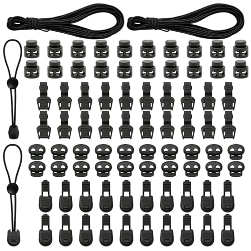 20m × 3mm Elastische Gummischnur, Elastische Kordel Schwarz, Elastisches Rundseil mit 40 Kordelklemme und 40 Kordelstopper 2 Loch für Kordelzug, Schnürsenkel Federschnalle,Elastic Rubber Cord 3 mm 20m × 3mm Elastische Gummischnur, Elastische Kordel Schwarz, Elastisches Rundseil mit 40 Kordelklemme und 40 Kordelstopper 2 Loch für Kordelzug, Schnürsenkel Federschnalle,Elastic Rubber Cord 3 mm von Yoicn Lth