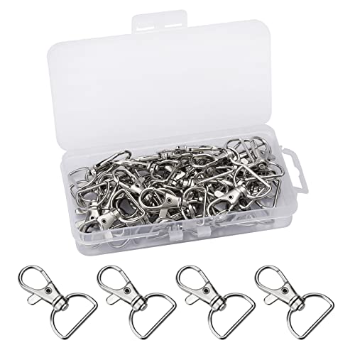 40 Stück Metall Schlüsselanhänger Verschluss Karabiner, 360° Drehbar Karabinerhaken D-Ringen, Schlüsselanhänger-Haken mit D-Ring für Taschen, Schlüsselband-Clips, Schlüsselringe, Welpenketten von Yoicn Lth