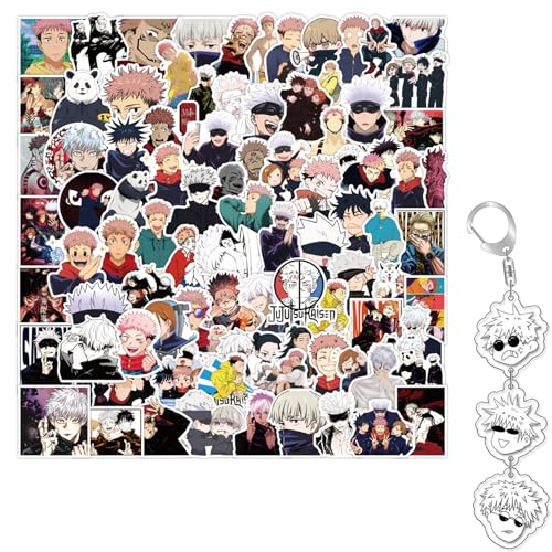 100 Cartoon-Aufkleber mit 1 Schlüsselanhänger, wasserdichte Vinyl-Aufkleber, Anime-Aufkleber, für Scrapbooking Laptop Flasche, Niedlicher Anime-Schlüsselanhänger, Anhänger für Rucksackzubehör Tasche 100 Cartoon-Aufkleber mit 1 Schlüsselanhänger, wasserdichte Vinyl-Aufkleber, Anime-Aufkleber, für Scrapbooking Laptop Flasche, Niedlicher Anime-Schlüsselanhänger, Anhänger für Rucksackzubehör Tasche von Yoimckay