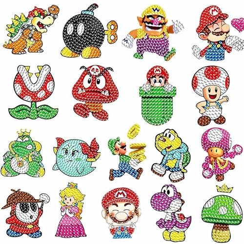 18 Stück Cute Cartoon 5D Diamond Painting Aufkleber,Anime Game Diamand Painting Set,Kawaii Animal Diamond Painting Kits für Kinder,Niedlich DIY Diamand Painting Stickers Kit für Erwachsene Anfänger 18 Stück Cute Cartoon 5D Diamond Painting Aufkleber,Anime Game Diamand Painting Set,Kawaii Animal Diamond Painting Kits für Kinder,Niedlich DIY Diamand Painting Stickers Kit für Erwachsene Anfänger von Yoimckay