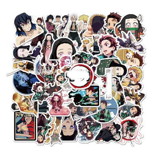 50 Blatt Anime Cartoon Wasserdichte Aufkleber, Manga Aufklebers für Kinder Motorrad Koffer Laptop Gitarre Skateboard Fahrrad Wasserflasche Küche, Ästhetisch Dekoration Stickers Comic Vinyl Aufkleber von Yoimckay