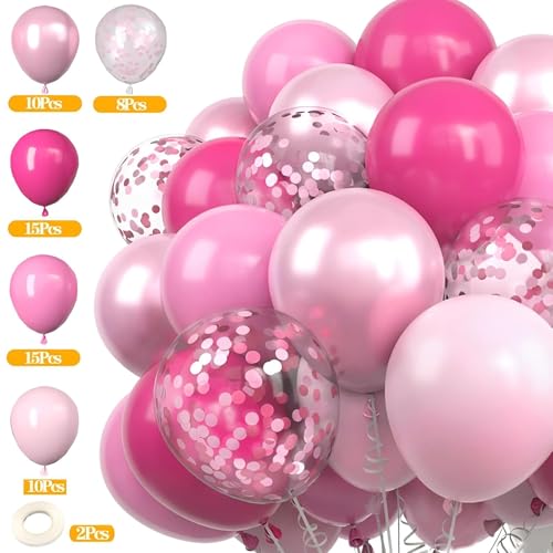 60 Stück Heiße Rosa Ballons, Luftballons Rosa, Metallische rosa Helium Luftballons, Pink Konfetti Latexballons,für Prinzessin Mädchen Geburtstag Baby Shower Jubiläum Valentinstag Verlobungs Party Deco 60 Stück Heiße Rosa Ballons, Luftballons Rosa, Metallische rosa Helium Luftballons, Pink Konfetti Latexballons,für Prinzessin Mädchen Geburtstag Baby Shower Jubiläum Valentinstag Verlobungs Party Deco von Yoimckay