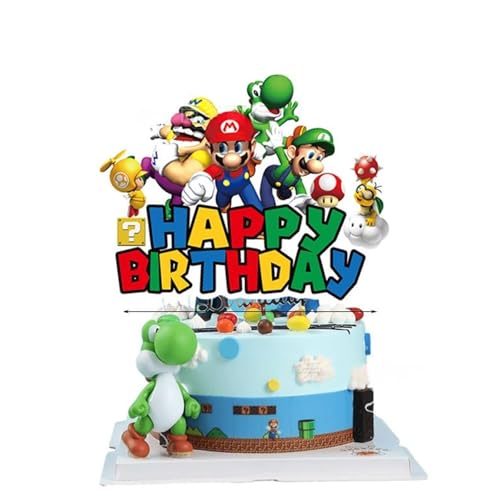 Yoimckay 1 Stück Cartoon Dekoration Kuchen Geburtstag Kinder Set Topper Kuchen Happy Birthday und Cupcake Toppers Cartoon Kuchen Themed Cute Party Suppplies Deko Geburtstag Mädchen Jungen Party Schule von Yoimckay
