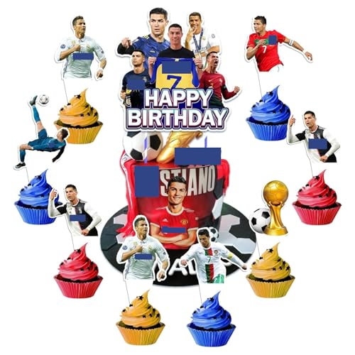 Yoimckay 10 Stück Dekoration Kuchen Geburtstag, Fußball, Deko, Cupcake Topper, für Geburtstagsparty, Fußball, Party, Dekoration, Set für Kinder, Jungen, 10 Stück von Yoimckay