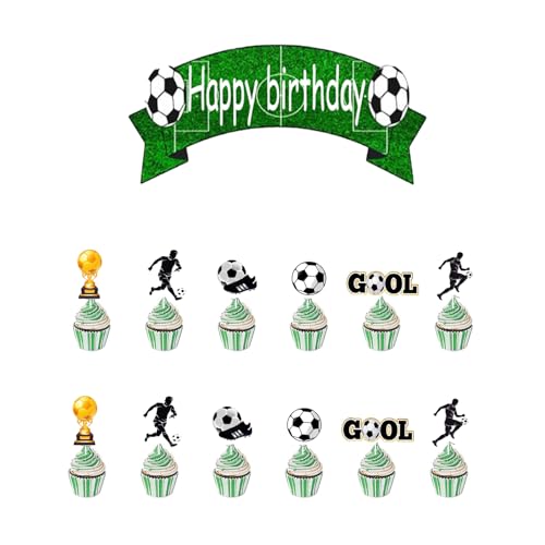 Yoimckay 13 Stück Geburtstagstorte Topper, Fußball Tortenaufsatz, Tortenaufsatz, Topper für Cupcake, Cupcake Topper, Kindertortendeko, Tortendeko Set Yoimckay 13 Stück Geburtstagstorte Topper, Fußball Tortenaufsatz, Tortenaufsatz, Topper für Cupcake, Cupcake Topper, Kindertortendeko, Tortendeko Set von Yoimckay