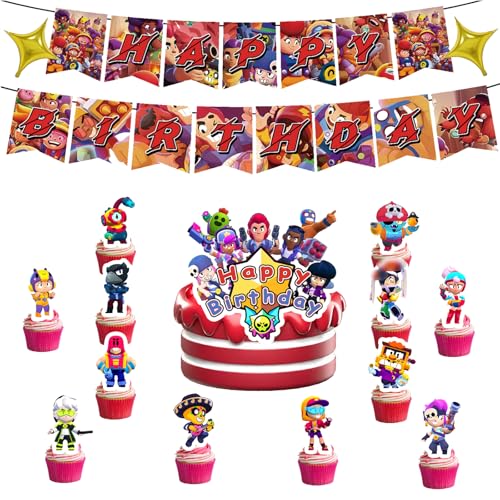 Yoimckay 16 Stück Brwl Strs Cake Topper Geburtstagsdeko, Kindergeburtstag Deko, Cartoon Cake Topper für Kinder, Happy Birthday Tortendeko, Tortenaufleger, Party Deko, Geburtstag, Jungen und Mädchen Yoimckay 16 Stück Brwl Strs Cake Topper Geburtstagsdeko, Kindergeburtstag Deko, Cartoon Cake Topper für Kinder, Happy Birthday Tortendeko, Tortenaufleger, Party Deko, Geburtstag, Jungen und Mädchen von Yoimckay