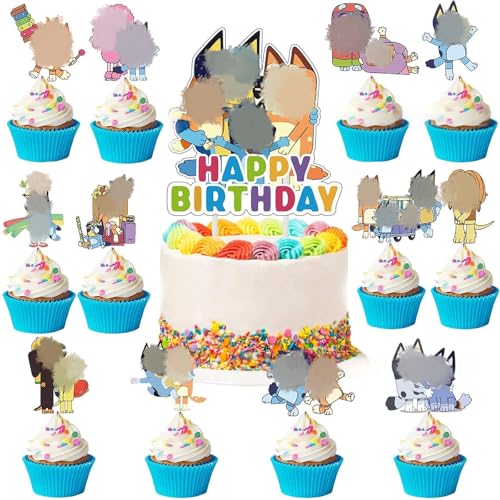 Yoimckay 25 Stück Cupcake-Topper, Cartoon-Hunde-Kuchen, Dekoration, Cake Top für Kinder, Kuchendekorationen für Kindergeburtstag, Mottoparty von Yoimckay