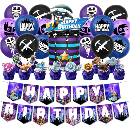 Yoimckay 30 Stück Geburtstagsdekoration für Kinder, Topper für Cupcake, Luftballons Geburtstag Dekoration, Geburtstagsbanner, Dekoration für Partys Themen für Kinder Mädchen Jungen von Yoimckay