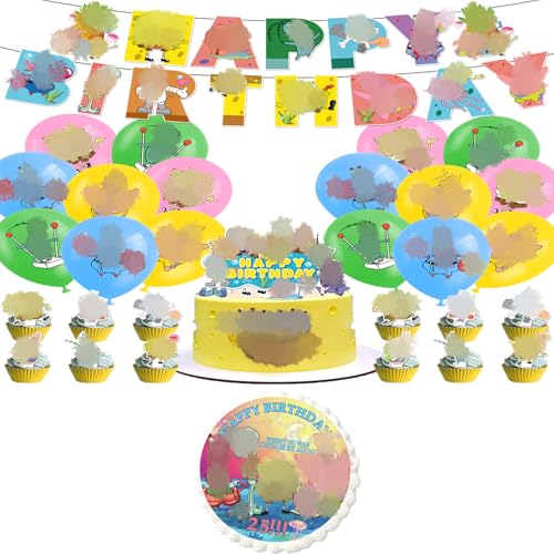 Yoimckay 35 Stück Geburtstagsdekoration, Cartoon-Mottoparty-Luftballons, Cupcake-Topper, essbares Kuchen-Oblatenpapier, Party-Dekorationen für Jungen und Mädchen Yoimckay 35 Stück Geburtstagsdekoration, Cartoon-Mottoparty-Luftballons, Cupcake-Topper, essbares Kuchen-Oblatenpapier, Party-Dekorationen für Jungen und Mädchen von Yoimckay