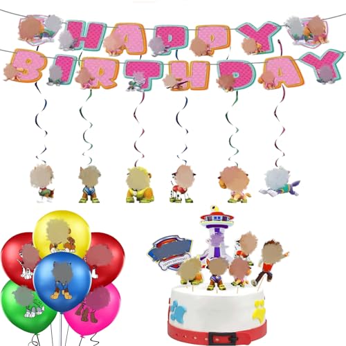 Yoimckay 44 Stück Geburtstagsdekorationsset Dog, Cartoon Banner, Dog Luftballons aus Latex, Kuchendekoration für Kinder, Jungen und Mädchen, Dekoration für Partys Yoimckay 44 Stück Geburtstagsdekorationsset Dog, Cartoon Banner, Dog Luftballons aus Latex, Kuchendekoration für Kinder, Jungen und Mädchen, Dekoration für Partys von Yoimckay