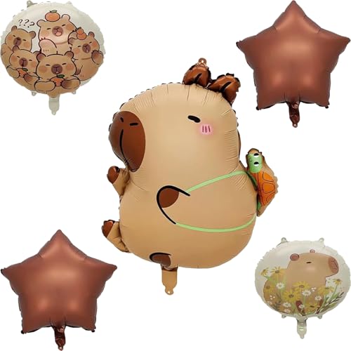 Yoimckay 5 Stück Capybara Party Dekoration Balloons, kreative niedliche Luftballons, Aluminiumballons, Partyzubehör, aufblasbares Spielzeug für Kinder, Partydekoration für Kinder von Yoimckay