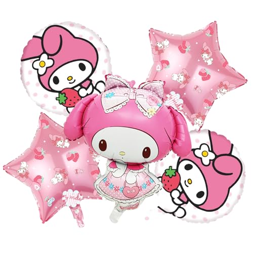 Yoimckay 5 teilige geburtstagsdeko, folienballon Aus Aluminiumfolie, Deko Geburtstags luftballon, süße ballon Geburtstag, Kawaii Ballons Set, Luftballons geburtstag, party deko luftballons für Mädchen von Yoimckay