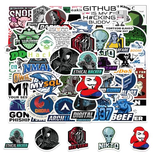 Yoimckay 50 Stück Hacker-Aufkleber, Cartoon-Aufkleber, wasserfest, für Laptop, Auto, Motorrad, Fahrrad, Skateboard, Koffer Yoimckay 50 Stück Hacker-Aufkleber, Cartoon-Aufkleber, wasserfest, für Laptop, Auto, Motorrad, Fahrrad, Skateboard, Koffer von Yoimckay