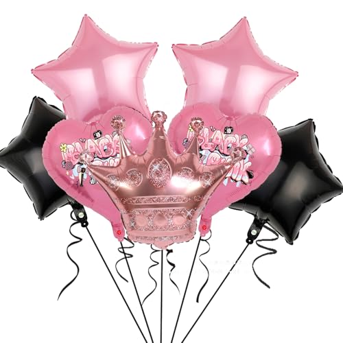 Yoimckay 7 Stück Geburtstagsballon, Rosa Aluminiumballons, Prinzessin Partydekoration, Geburtstagspartyzubehör für Mädchen, für Kinder Geburtstagsparty Dekoration Yoimckay 7 Stück Geburtstagsballon, Rosa Aluminiumballons, Prinzessin Partydekoration, Geburtstagspartyzubehör für Mädchen, für Kinder Geburtstagsparty Dekoration von Yoimckay