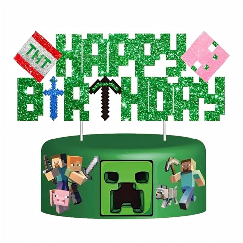 Yoimckay Dekoration für Kuchen, Geburtstag, personalisierbar, Geburtstag, Kuchen, Dekoration, Cartoon-Kuchendekoration, Topper für Pixelkuchen, Dekoration für Kindergeburtstag Yoimckay Dekoration für Kuchen, Geburtstag, personalisierbar, Geburtstag, Kuchen, Dekoration, Cartoon-Kuchendekoration, Topper für Pixelkuchen, Dekoration für Kindergeburtstag von Yoimckay