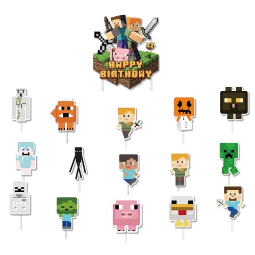 Yoimckay Dekoration für Kuchen, Geburtstag, personalisierbar, Geburtstag, Kuchendekoration, Cupcake-Dekoration, Topper für Pixelkuchen, Dekoration für Kindergeburtstag, Cupcake-Dekoration Yoimckay Dekoration für Kuchen, Geburtstag, personalisierbar, Geburtstag, Kuchendekoration, Cupcake-Dekoration, Topper für Pixelkuchen, Dekoration für Kindergeburtstag, Cupcake-Dekoration von Yoimckay