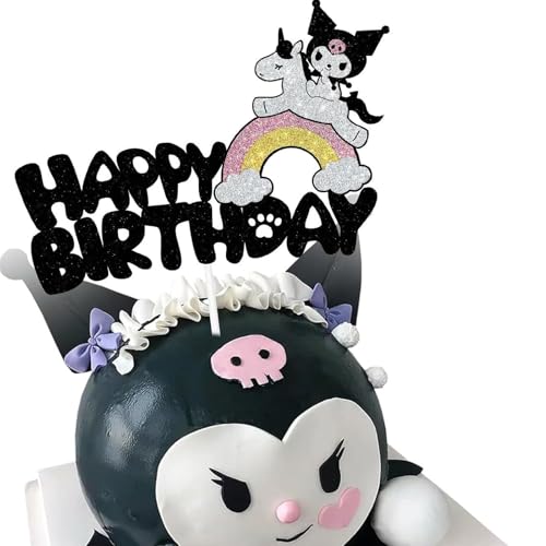 Yoimckay Kuroii Kuchendekoration für Kinder, Cartoon-Deko, Geburtstag, Cake Toppers, Happy Birthday Dekoration Kuchen, Party Supplies, Deko Geburtstag für Kinder Mädchen von Yoimckay
