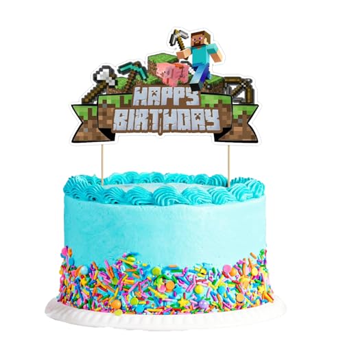 Yoimckay Pixel-Kuchendekoration für Jungen, Kuchendekoration, Happy Birthday, Video Game Dekoration, Kuchen, Geburtstag, Topper für Cartoon-Kuchen, für Kindergeburtstagsfeier Yoimckay Pixel-Kuchendekoration für Jungen, Kuchendekoration, Happy Birthday, Video Game Dekoration, Kuchen, Geburtstag, Topper für Cartoon-Kuchen, für Kindergeburtstagsfeier von Yoimckay