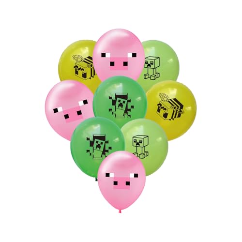 Yoimckay Set mit 16 Luftballons zur Geburtstagsdekoration, Pixel-Luftballons, Partyzubehör aus Latex, Partyzubehör für Kinder von Yoimckay