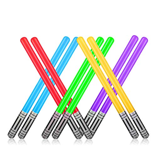 Yojoloin 10 STÜCKE Aufblasbare Star Wars Lichtschwert Schwert Stick Ballons Für Party Supplies Party Favors Ballons 5 Farben (10 STÜCKE) von Yojoloin
