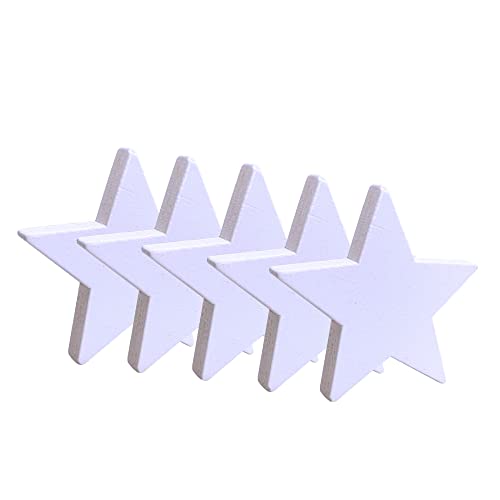 Weiße Holzsterne für amerikanische Flagge, 102 Stück, 3,8 x 1,9 cm, zum Basteln, 4. Juli, Unabhängigkeitstag, Weihnachten (weiße Holzsterne) von Yokoke