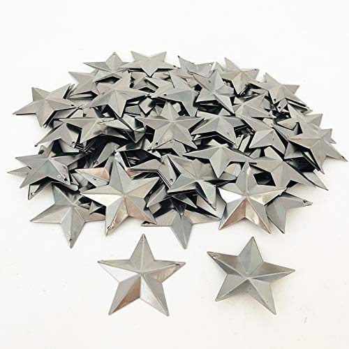 Yokoke 100 Stück in Großpackung unlackierte Metallsterne zum Basteln, dimensionale Miniatur-Sterne, mit Loch und hohlen Rückseiten zum Dekorieren und Veredeln (100 Metallsterne 1,5) von Yokoke