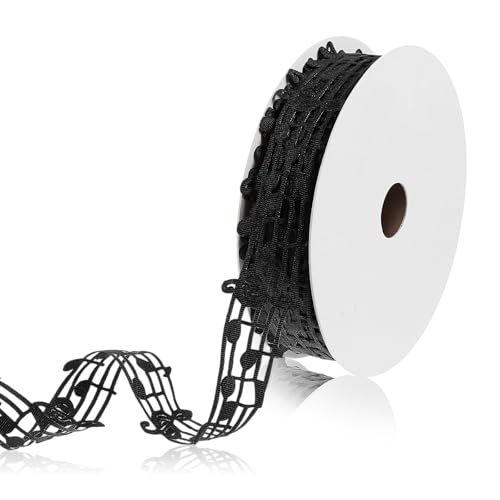 1 Rolle 20 Yards Musiknotenband, hohl, musikalisches Ripsband, schwarz, graviert, Musiknoten-Dekor, dekorative Bänder für DIY, Handarbeit, Basteln, Verpackung 1 Rolle 20 Yards Musiknotenband, hohl, musikalisches Ripsband, schwarz, graviert, Musiknoten-Dekor, dekorative Bänder für DIY, Handarbeit, Basteln, Verpackung von Yolev