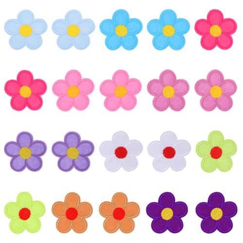 30 Stück Patches zum Aufbügeln Blumen Aufnäher zum Aufbügeln Zufällig Flicken Kinder Bügelbilder Aufnähen für Jacken Jeans Hosen Rucksäcke Kleidung von Yolev