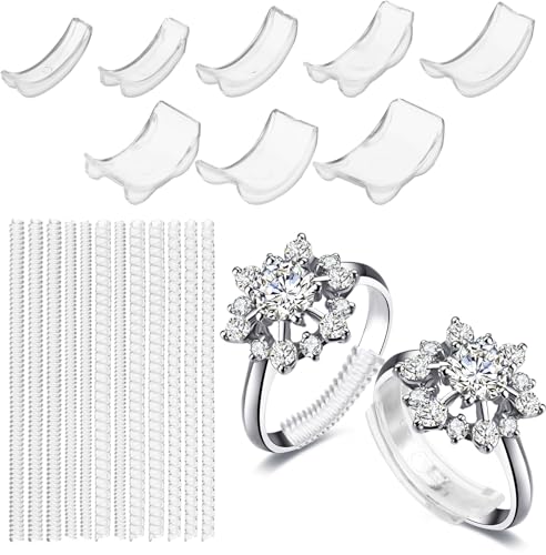 20 Stück Ring Adjuster Ring Verkleinerung Unsichtbar Ringgrößenversteller Set Transparente Ringeinsteller Ring Verkleinern für Lose Ringe Männer und Frauen Kleiner Machen von Yolev