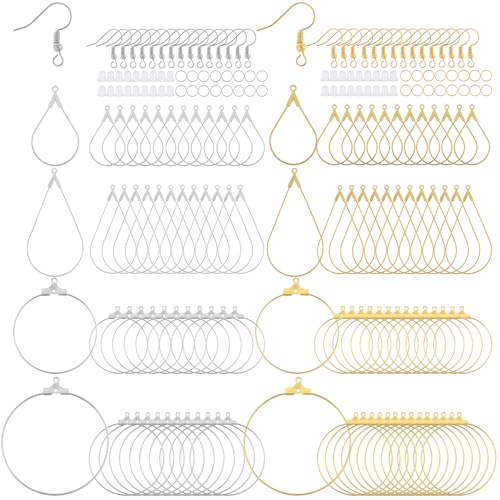 200 Stück Ohrringe Rohlinge Selber Machen Ohrhaken Creolen Edelstahl Herstellungszubehör Kits Ohrring Piercing Sets für Erwachsene Edelstahl Ohrring DIY Offene Biegeringe von Yolev