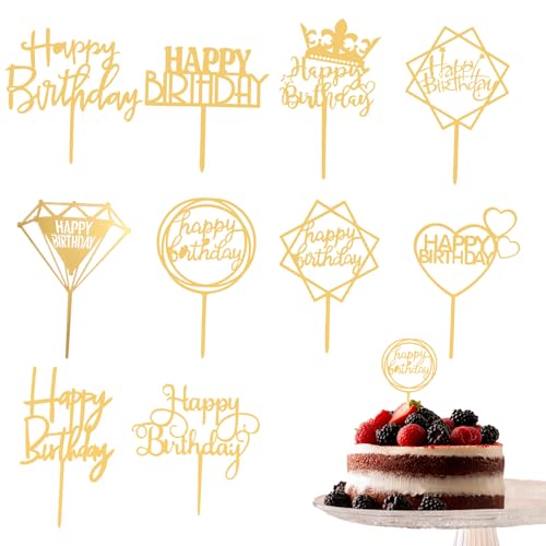 20 Stück Happy Birthday Tortendeko Gold Acryl Cake Topper Geburtstag Wiederverwendbar Kuchendekoration Cupcake Topper für Babyparty Jubiläen Party Dekoration 20 Stück Happy Birthday Tortendeko Gold Acryl Cake Topper Geburtstag Wiederverwendbar Kuchendekoration Cupcake Topper für Babyparty Jubiläen Party Dekoration von Yolev