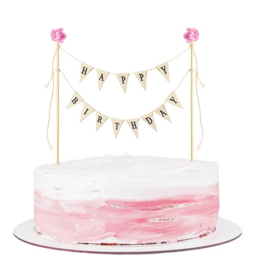 Wimpelketten Torten Topper Cake Topper Banner Happy Birthday Tortendeko für Geburtstage Hochzeiten Partydekorationen Kuchen Desserts von Yolev