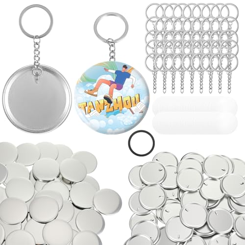 Knopfhersteller-Schlüsselanhänger, 58 mm, für Metallknöpfe, Schlüsselanhänger-Maschine mit Muschelrückseite, Filmkettenkopf, 200 Stück Knopfhersteller-Schlüsselanhänger, 58 mm, für Metallknöpfe, Schlüsselanhänger-Maschine mit Muschelrückseite, Filmkettenkopf, 200 Stück von Yolev