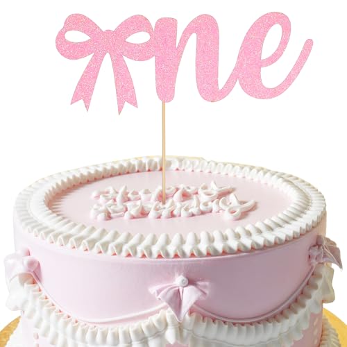 Tortenaufsatz für den ersten Geburtstag, rosa Schleife, 1. Geburtstag, Kuchendekoration für Mädchen, Holzpapier für Babyparty, Gastgeschenke, Foto-Requisiten, Partyzubehör Tortenaufsatz für den ersten Geburtstag, rosa Schleife, 1. Geburtstag, Kuchendekoration für Mädchen, Holzpapier für Babyparty, Gastgeschenke, Foto-Requisiten, Partyzubehör von Yolev