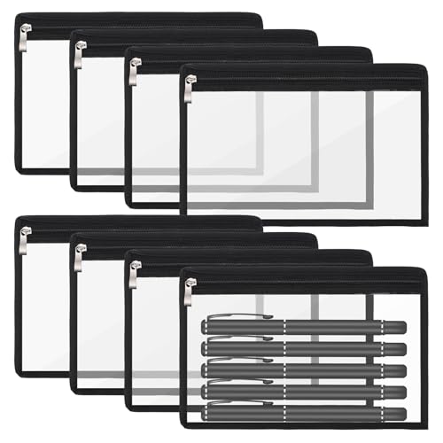 Transparente Reißverschlussbeutel, PVC, wasserdichte Umschläge, transparente Reißverschlusstaschen, Ordner, Aufbewahrungstasche, Mehrzwecktasche, Dokumententasche, Organisationstaschen, Bürobedarf, 8 von Yolev