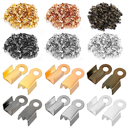 Yolev 1200 Stück Crimp Ende für Lederband Edelstahl faltbarer Kordel Endschließer für Schmuckherstellungs Set Yolev 1200 Stück Crimp Ende für Lederband Edelstahl faltbarer Kordel Endschließer für Schmuckherstellungs Set von Yolev