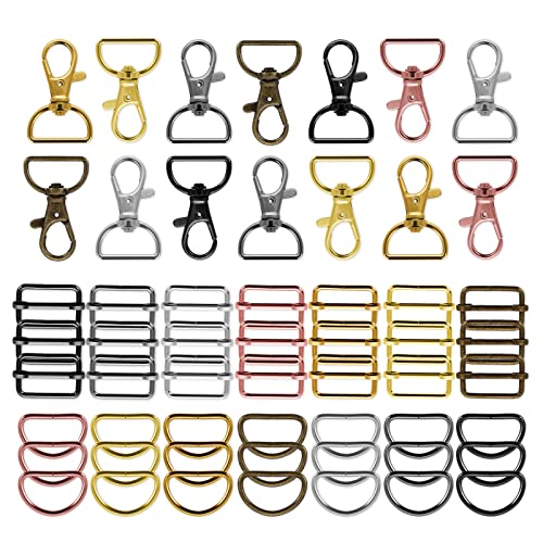 56 Stück Schlüsselanhänger Karabiner D Ring Drehbare Karabinerhaken für Rucksack Schlüsselanhänger Lanyard von Yolev