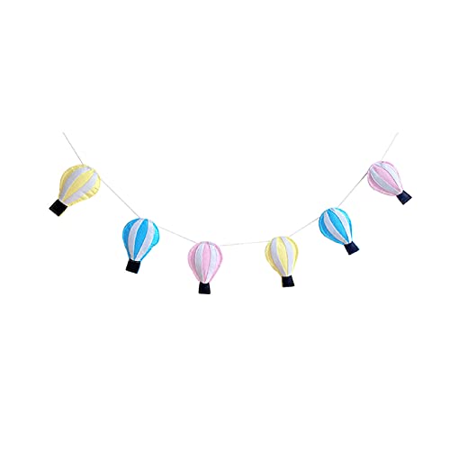 Yolispa Heißer Air Ballon String, 5Ft Bunte Hot-Air Ballon Wand Hängende Dekoration Filz Schnüre für Heißluftballons für Baby Duschen Kinder Tag Parteien von Yolispa